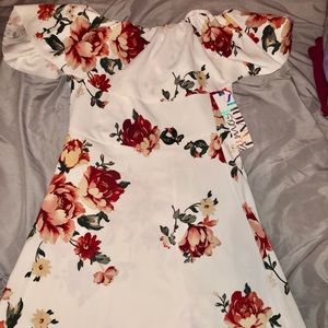 White Dress with Florals